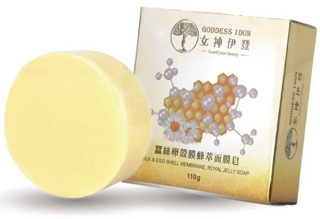 女神伊登 蠶絲卵殼膜蜂萃面膜皂, 1個, 110g