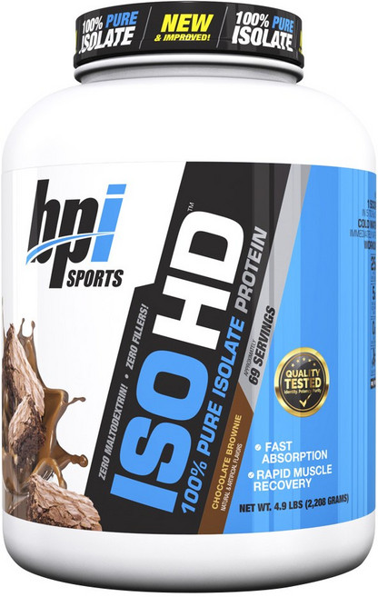 BPI Sports ISO HD分離蛋白粉 巧克力布朗尼風味, 2.208kg, 1罐