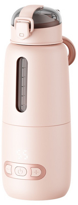 恆溫加熱水杯 溫奶器 USB充電 12H長效保溫, 1個, 粉色