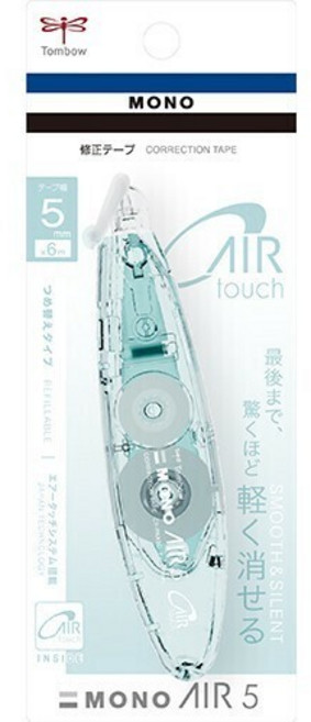 Tombow MONO AIR 5 省力型修正帶, 1個, 薄荷綠