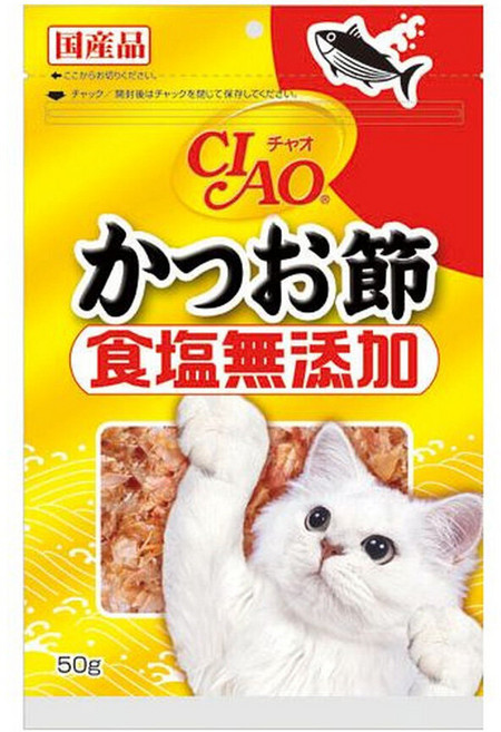 日本 CIAO 貓零食 柴魚片 鰹魚片 40-50g 無添加鹽, 1個, CS-16 柴魚片 50g