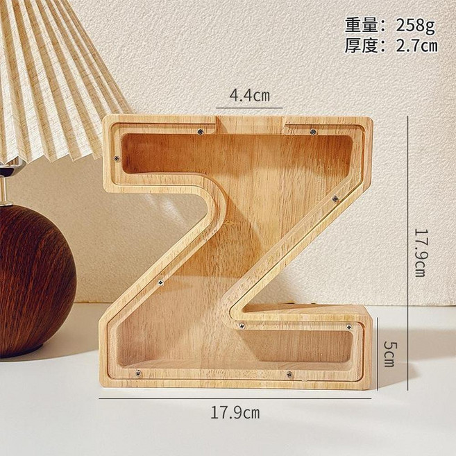 木製字母存錢罐, Z, 1個