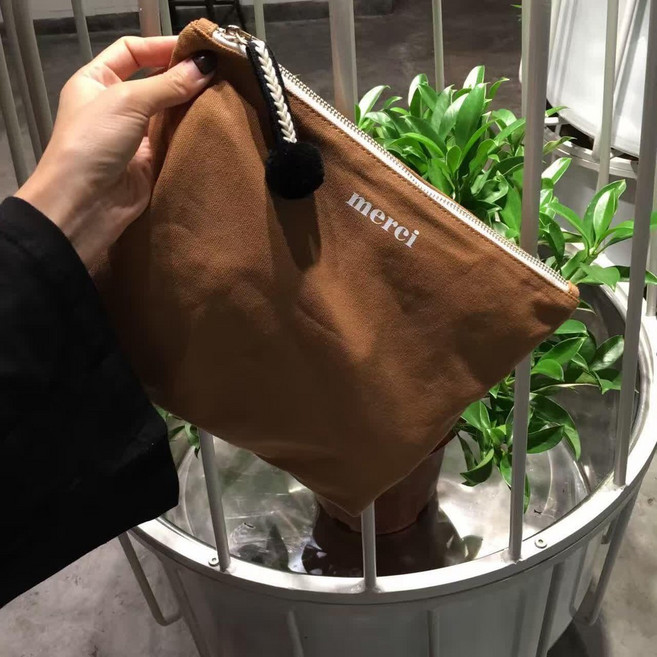 UMIT BENAN 簡約帆布手拿包, 棕色