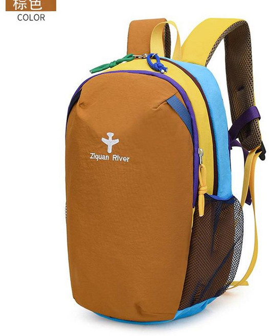 Ziquan River 新款防水登山包 男女通用輕便雙肩揹包, 棕色