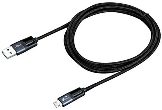 車之嚴選 cars_go 汽車用品 USB轉microUSB 鋁合金編織高耐用充電傳輸線 150公分, D520黑頭黑線, 1個