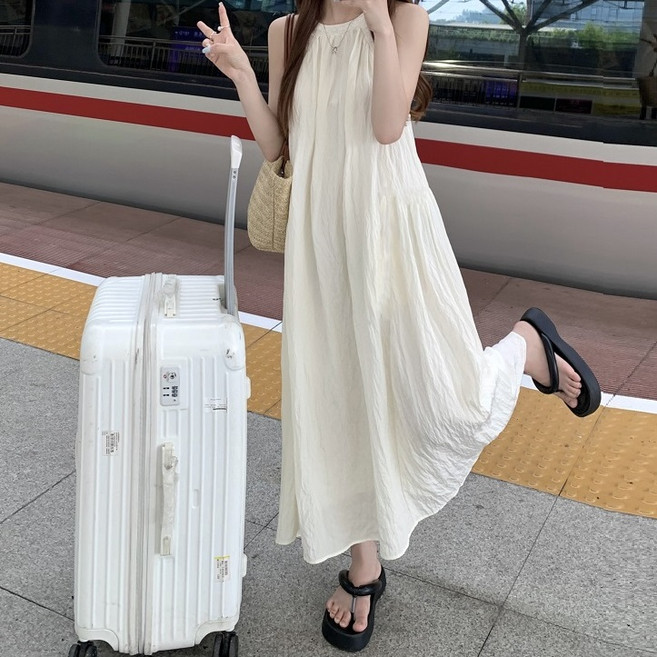 梨卡 女裝 削肩洋裝 修身連身裙 有內裡 有拉鍊 渡假風格