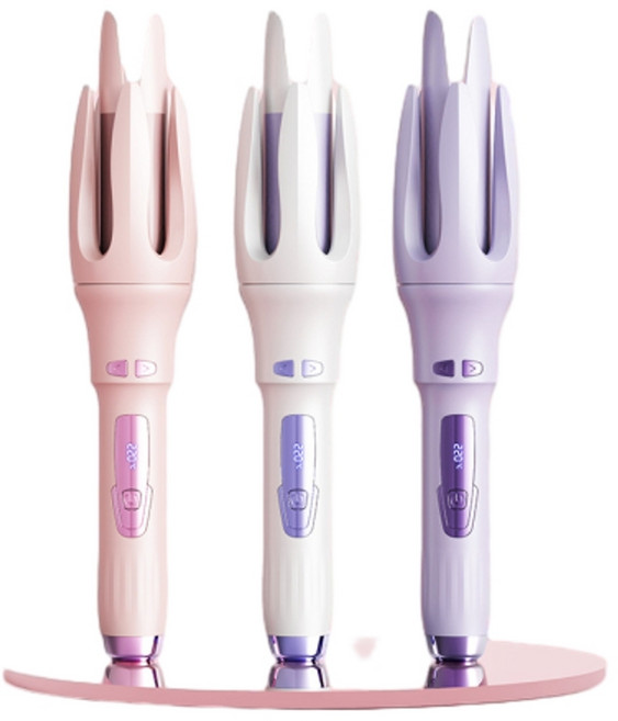 自動負離子卷髮棒 32mm 大波浪 智能溫控 造型護髮二合一, 1個, 珍珠白 液晶豪華款110v