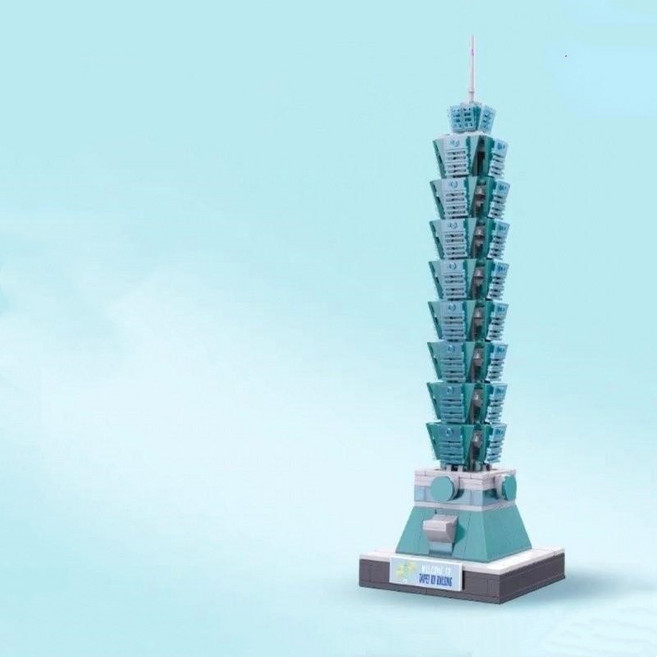 ZHEGAO BLOCKS 台北101大樓 奈米積木 383PCS 12X12.4X44.1CM LN7040, 383片積木大樓, 1個