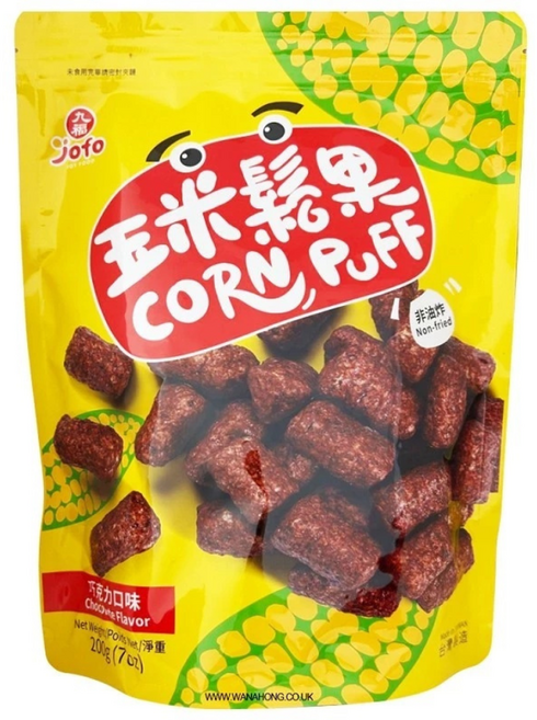 九福 玉米鬆果 巧克力口味 非油炸, 200g, 1個