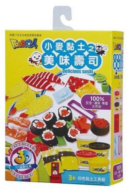 FOOD超人 小麥黏土 美味壽司 4歲以上 黏土工具組, 詳見包裝, 詳見包裝, 詳見包裝