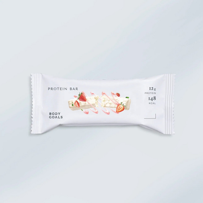 BODY GOALS 能量蛋白棒 草莓白巧克力口味 低卡健康零食, 1, 38g