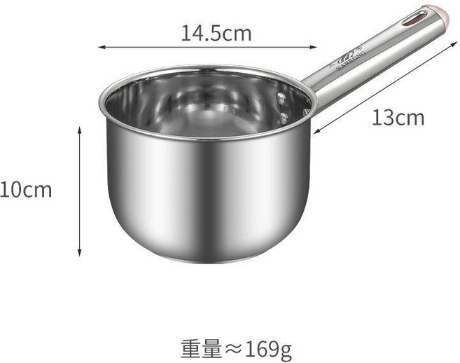 SANRONG 304不鏽鋼水瓢, 1個, 304水瓢 直徑14.5cm,把手長13cm