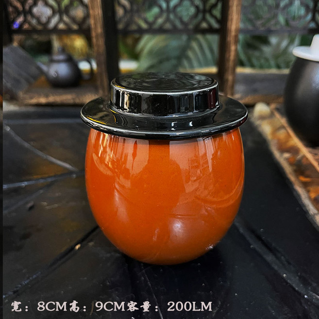茶葉密封罐 復古設計 多色可選 200ml, 1個, 款式五橙茶叶罐