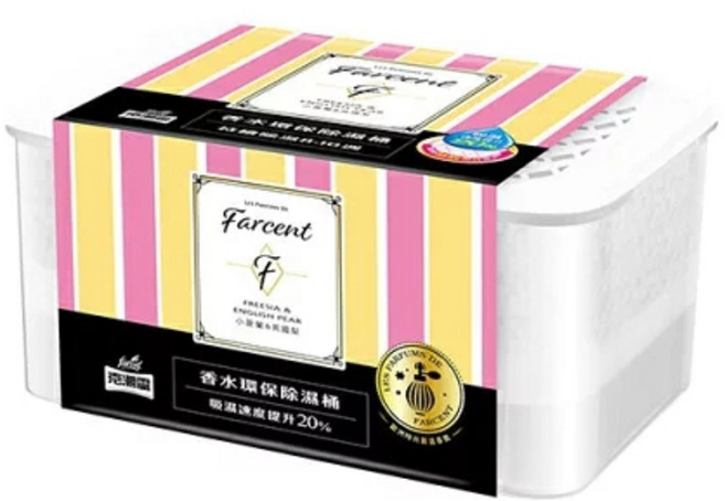 克潮靈 香水環保除濕桶 廚櫃用除濕劑 補充包 (Freesia & English Pear 香味) 吸濕量提升20%, 1個, 克潮靈除濕桶350g 英國梨&小蒼蘭