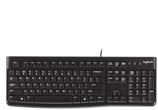羅技 Logitech K120 有線鍵盤,舒適打字感受, 黑色, 製造商軸
