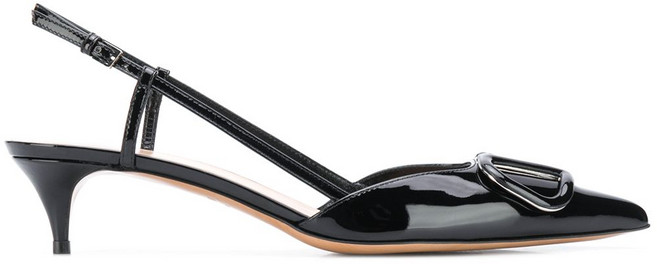 발렌티노 가라바니 브이로고 시그니처 슬링백 펌프스 40mm