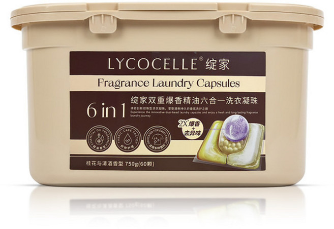 Lycocelle 綻家 洗衣凝珠 8倍濃縮去漬, 1個, 桂花與清酒-六合一精油凝珠