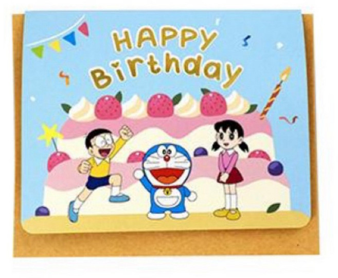 哆啦A夢 卡片 萬用卡 感謝卡, 1個, 生日