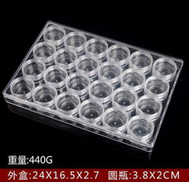珠寶首飾盒 帶蓋透明亞剋力小格子盒耳環收納盒飾品展示盤水晶盒子, 1個, 10剋24裝, N/A