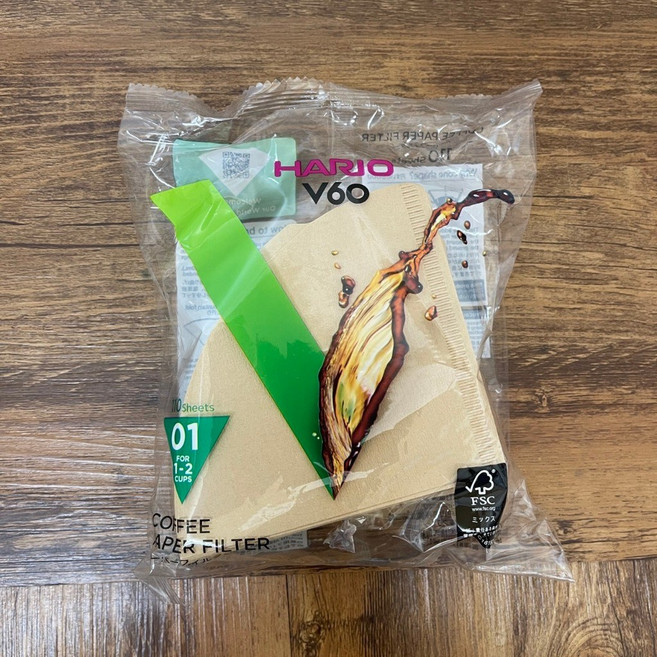 日本 HARIO V60 無漂白濾紙 VCF-01 / 02 新包裝 110入, 1個, 01
