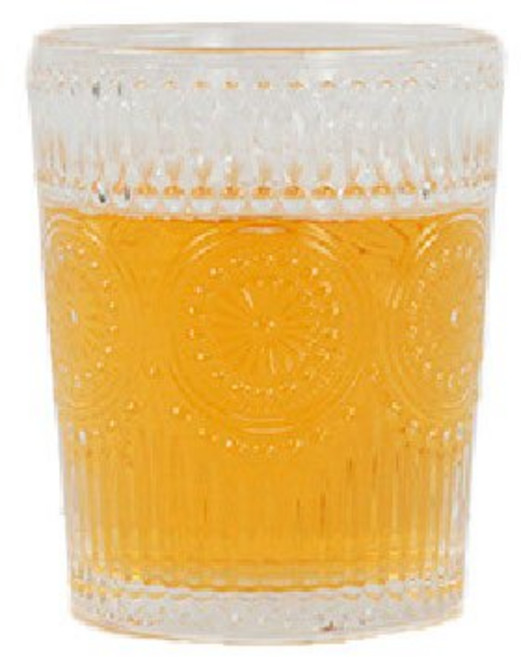 浮雕玻璃杯 歐式復古太陽花紋 加厚設計 水杯茶杯 320ml/280ml, 1個, 小-280ml