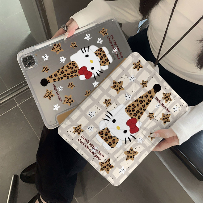 Hello Kitty 防摔保護套 附筆槽支架 多角度 智能休眠喚醒, 尖帽kt貓, 1個