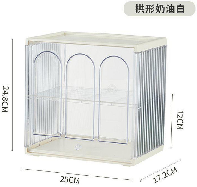 收納盒 亞克力收納盒 膠囊咖啡收納 茶包整理架 桌面置物架 透明展示架 茶水間收納, 白色, 1個