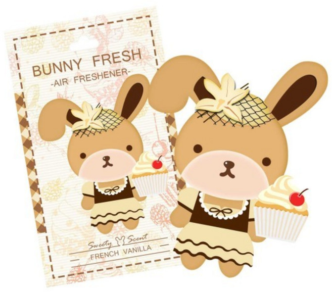 BUNNY FRESH 邦尼兔香氛卡空氣清新劑, 1個, 法式香草 FRENCH VANILLA