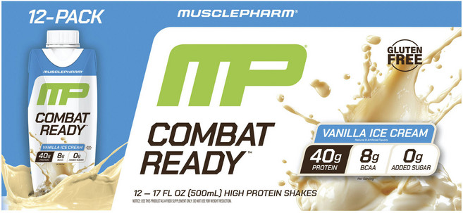 MUSCLEPHARM Combat Ready 香草冰淇淋, 12個, 500ml