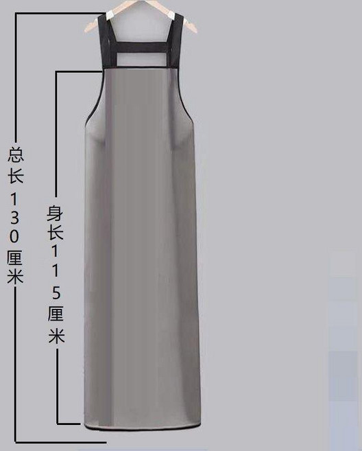 優選 圍裙防水防油防污飯店餐廳水產廚房家用半透明圍腰工作服 副廠商品, 磨砂黑色防水防油加長130釐米無口袋, 1個