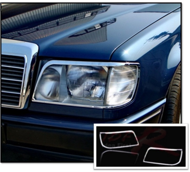 圓夢工廠 Benz E W124 E200 E220 E280 E320 E500 1985 1995 鍍鉻前燈框, 1個