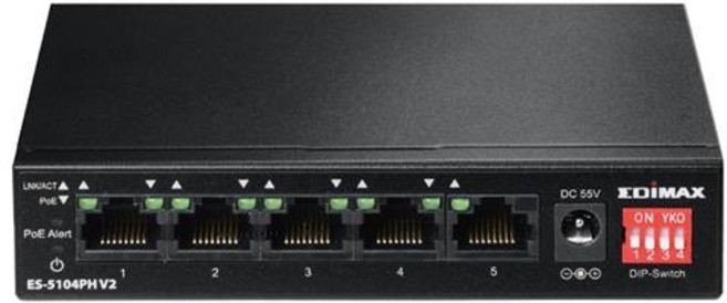 EDIMAX GS-1105PE 長距離 5 埠 Gigabit PoE+ 網路交換器, 1個