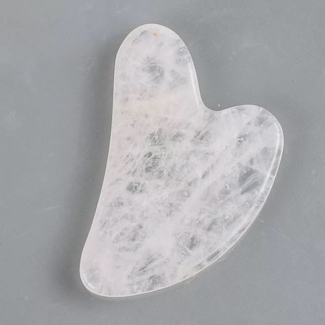 念念不忘水晶 白水晶美容刮痧板滾輪按摩器套組 附鑑定報告, 1個, 白水晶-手指刮痧片(盒裝)