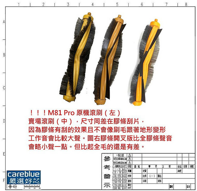 ECOVACS 科沃斯 M80 / M81 / M81Pro DM81 滾刷, 1個, 原裝濾網+濾棉