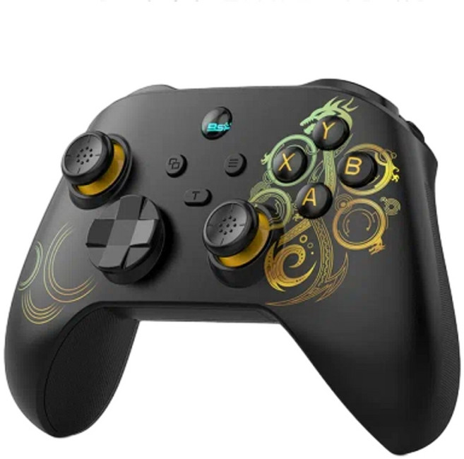 佰世派 G6 遊戲手柄 支援Switch PC Steam 霍爾扳機霍爾搖桿 無線藍芽三模 多平台通用, 獵人黑 G6全系霍爾 下單送火龍搖桿帽 雙模 - 旗艦型, 1個, 無