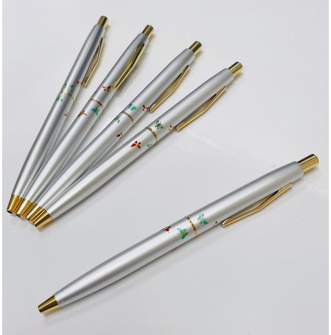白金 B-225 按壓式原子筆 (附筆盒) 金屬筆 氣質, 蝴蝶, 1個, 蝴蝶