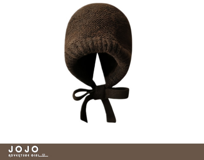 JOJO 純色針織巴拉克拉法帽 禦寒保暖 綁帶設計
