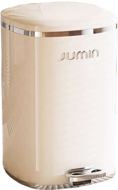 JUMIN 輕奢大容量密封防臭 內外雙桶簡約時尚腳踏垃圾桶, 腳踏垃圾桶(電鍍奶油白15L)超取限1個