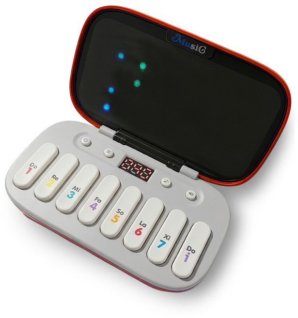 KONIX 掌上音樂電子琴 兒童音樂玩具 學習音樂 手眼協調訓練 幼兒益智玩具, 紅色, 1個, 331A