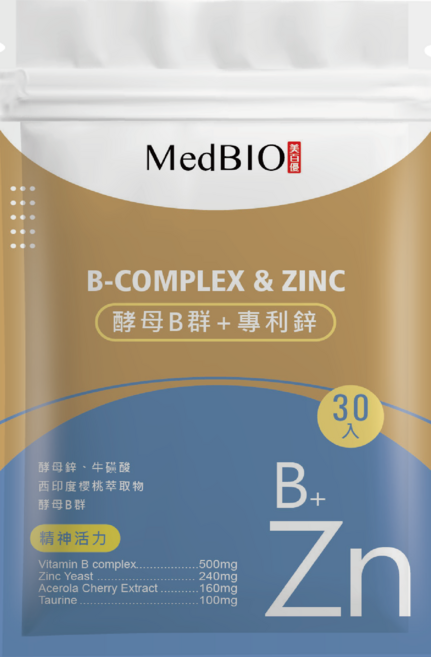 MedBIO 酵母B群+專利鋅, 15g, 1個