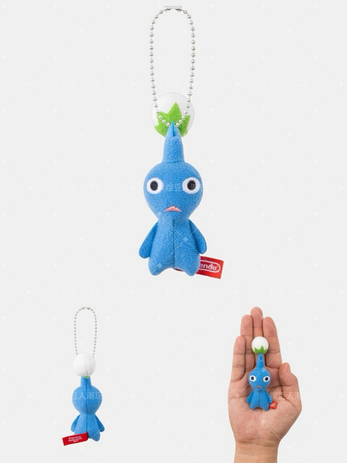 Nintendo 任天堂 皮克敏 Pikmin 娃娃吊飾鑰匙圈, 1個, 藍色 - 10 x 4 cm,台灣現貨|1工作天內出, 藍色