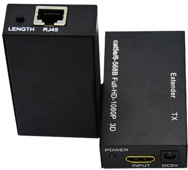 HDMI延長器 60米 RJ45網路線轉HDMI 高清 監視器, 1個, -