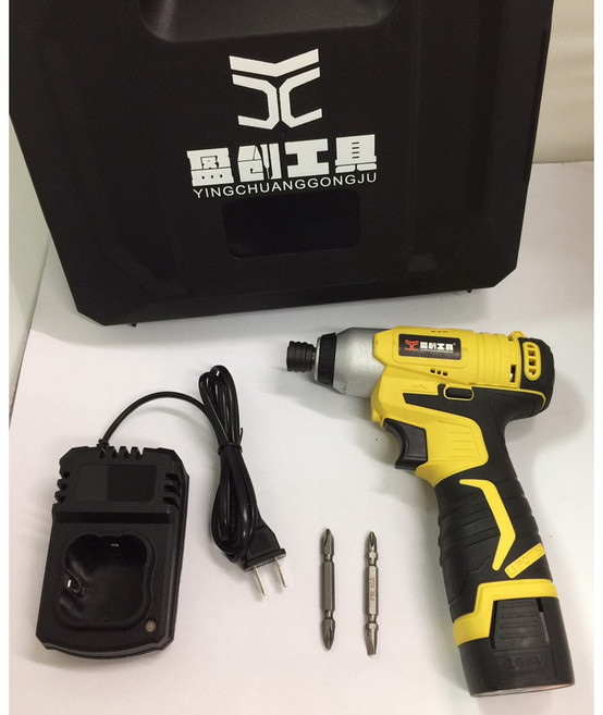 16.8V 鋰電衝擊起子機 電動螺絲刀 附塑膠手提盒, 1個, 盈創 16.8V衝擊起子_2.0AH雙電