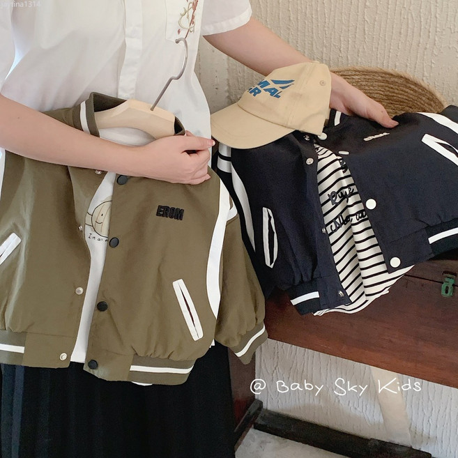 EROM 兒童刺繡字母夾克