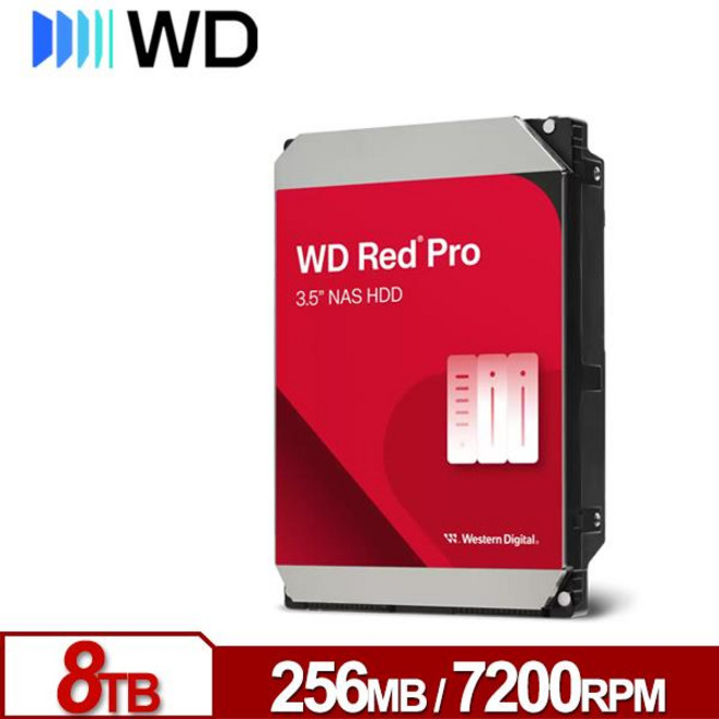 WD 紅標Pro 8TB 3.5吋 NAS HDD, WD8005FFBX, 1GB