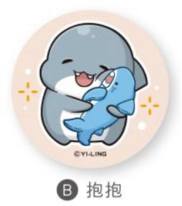 胖鯊魚 鯊西米 圓形胸章 馬口鐵徽章 別針胸針 活動贈品