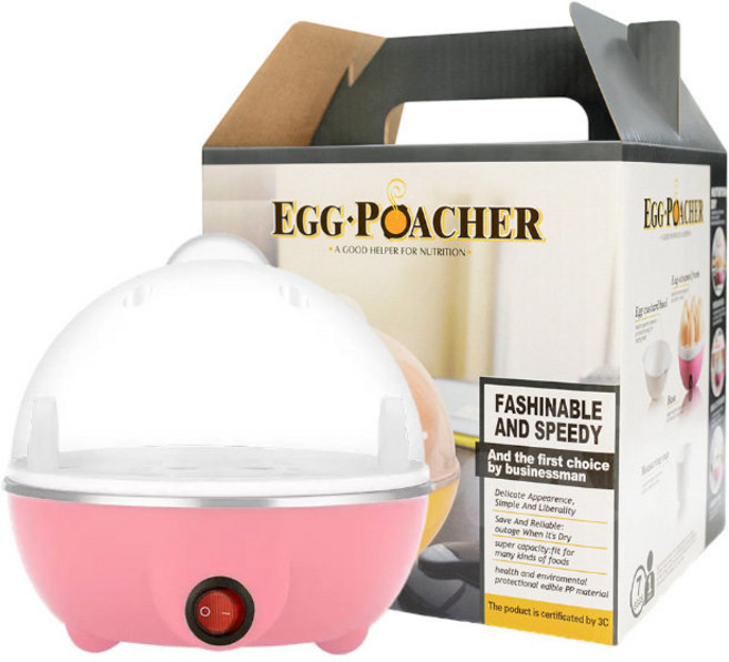 EGG-POACHER 蒸蛋煮蛋器 自動斷電 早餐機, 粉色單層美規 110v