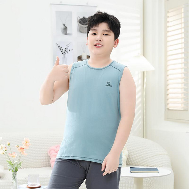 男童純棉加肥加大寬鬆背心 汗衫