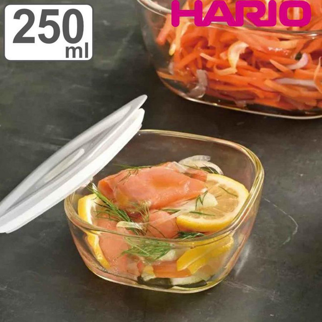 HARIO 耐熱玻璃保鮮盒日本製角形密封保鮮盒 食物收納盒 冰箱保鮮盒, 3個, 1個