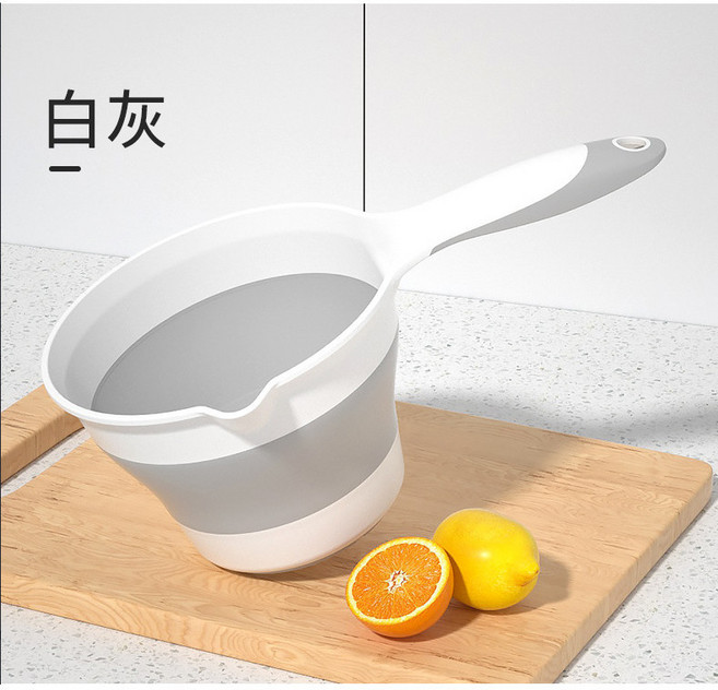 大容量摺疊水勺 廚房便攜式水瓢, 1個, 灰色